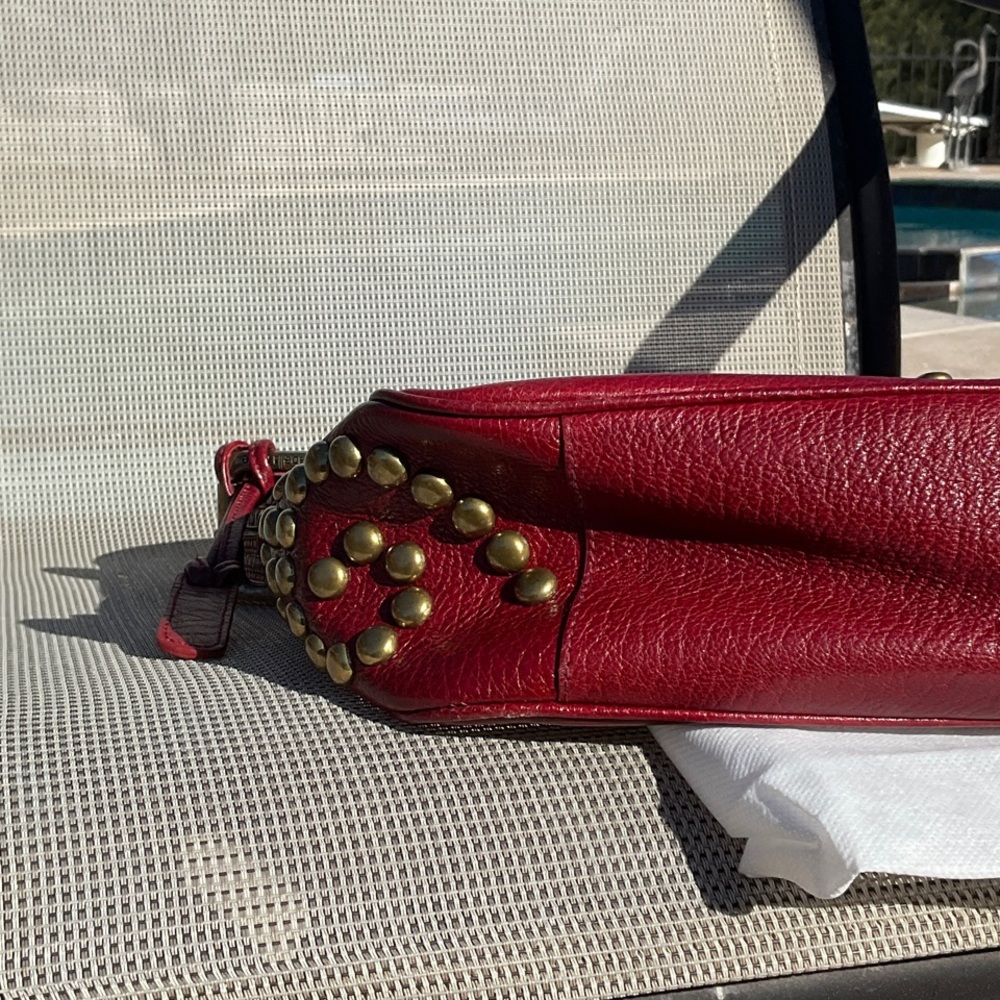 Isabella Fiore Red Studded Marisa Shoulder Bag - Picture 5 of 12